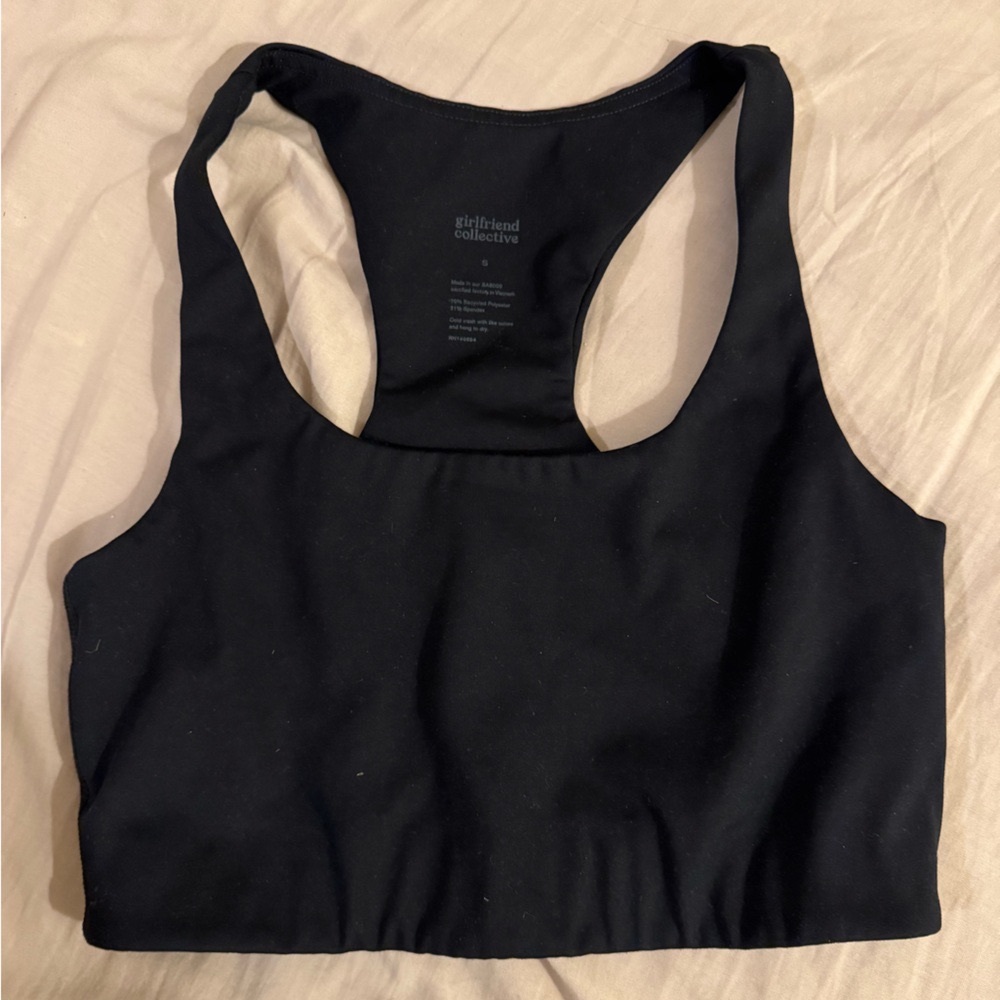 Girlfriend Collective Paloma Sports Bra Black Size S NEW never worn NWOT
